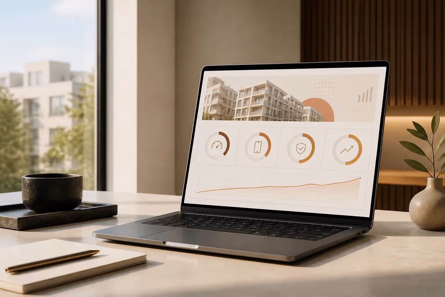 Analyse-Dashboard einer leistungsstarken Immobilienwebsite
